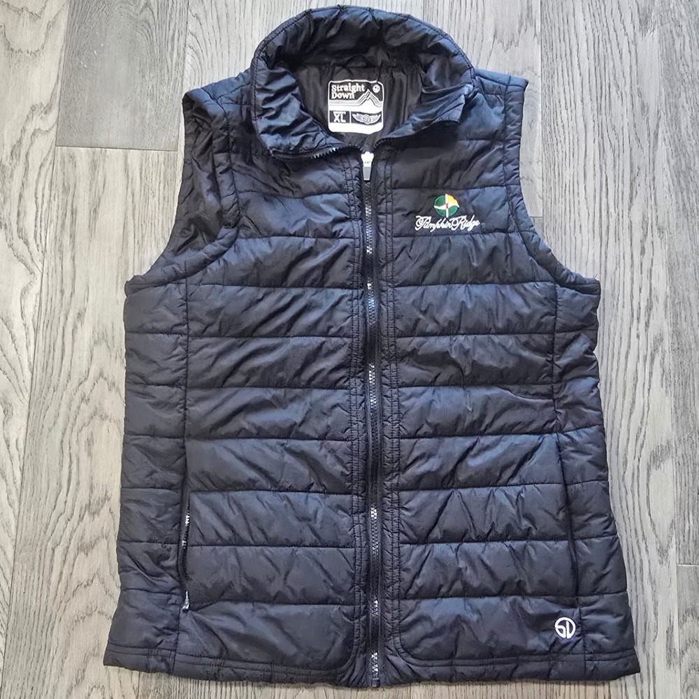 Straight Down Puffer Vest Black Full Zip Women's XL Pumpkin Ridge Golf Club - Picture 2 of 11